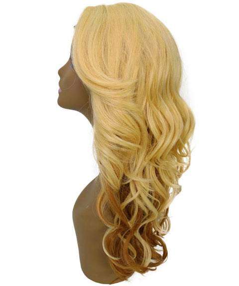 Yenne Golden Dark Blonde Wavy Layered Lace Front Wig