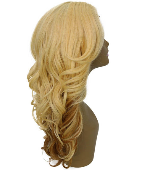 Yenne Golden Dark Blonde Wavy Layered Lace Front Wig