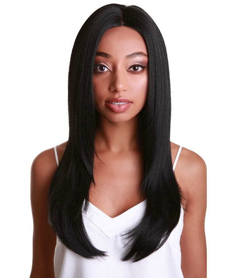 Kiya Black Long Bob Lace Front Wig