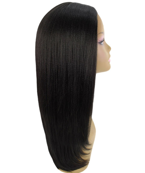 Kiya Natural Black Long Bob Lace Front Wig