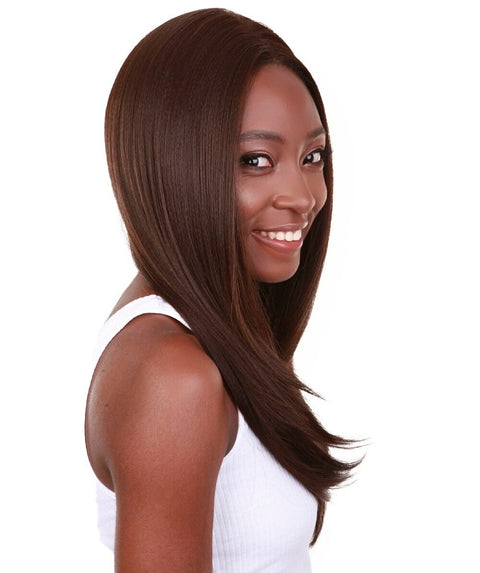 Kiya Medium Brown Long Bob Lace Front Wig