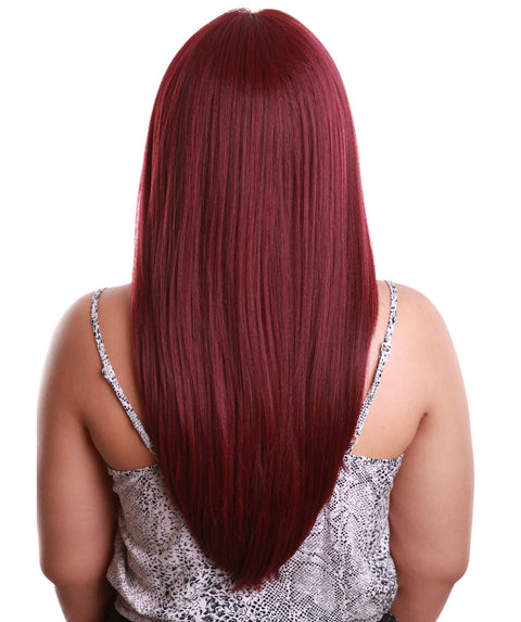 Kiya Deep Red Long Bob Lace Front Wig