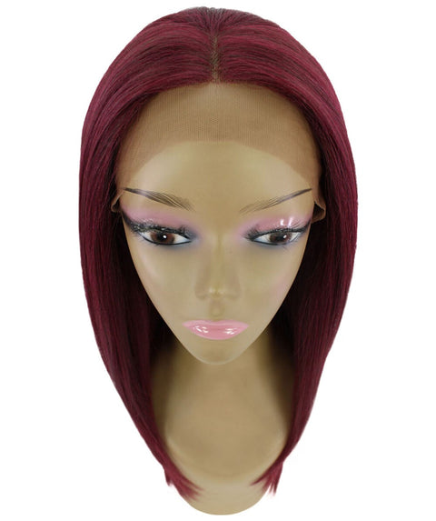 Kiya Deep Red Long Bob Lace Front Wig