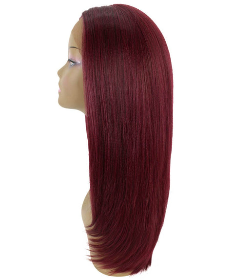 Kiya Deep Red Long Bob Lace Front Wig