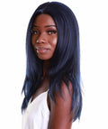 Kiya Blue and Black Blend Long Bob Lace Front Wig