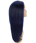 Kiya Blue and Black Blend Long Bob Lace Front Wig