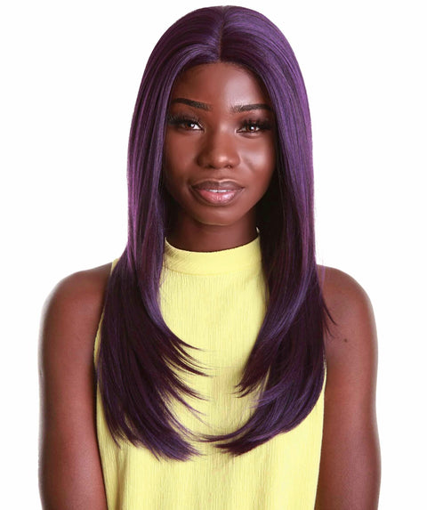 Kiya Violet Blend Long Bob Lace Front Wig