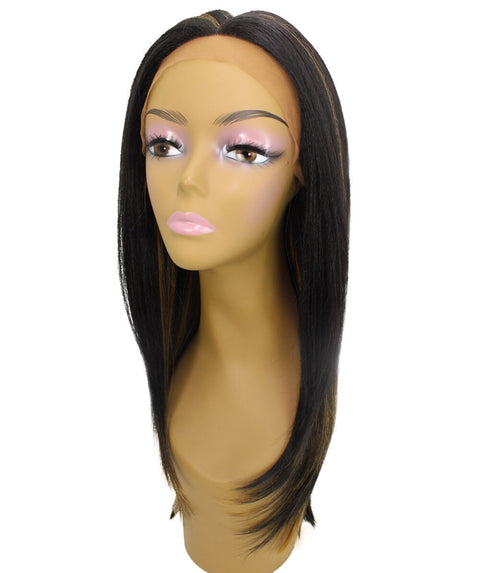 Kiya Black with Golden Long Bob Lace Front Wig