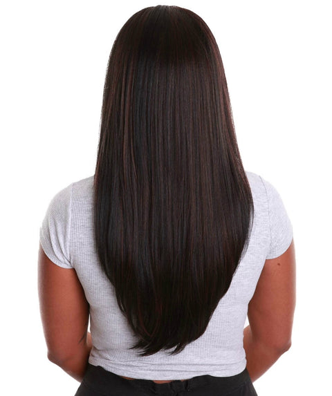 Kiya Black with Aubum Long Bob Lace Front Wig