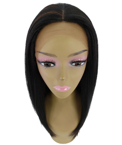 Kiya Black with Aubum Long Bob Lace Front Wig