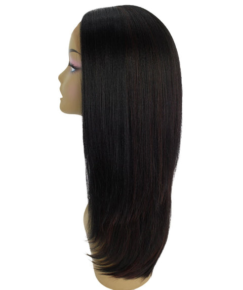 Kiya Black with Aubum Long Bob Lace Front Wig