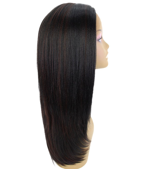 Kiya Black with Aubum Long Bob Lace Front Wig