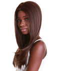 Kiya Brown with Golden Long Bob Lace Front Wig