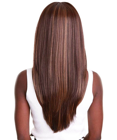 Kiya Brown with Golden Long Bob Lace Front Wig