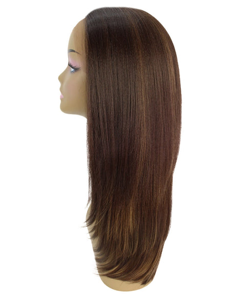 Kiya Brown with Golden Long Bob Lace Front Wig