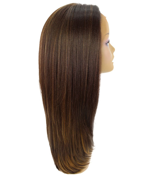 Kiya Brown with Golden Long Bob Lace Front Wig