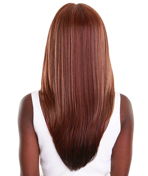 Kiya Copper Aubum Blend Long Bob Lace Front Wig