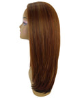 Kiya Copper Aubum Blend Long Bob Lace Front Wig