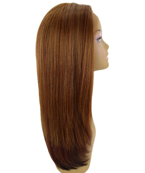 Kiya Copper Aubum Blend Long Bob Lace Front Wig