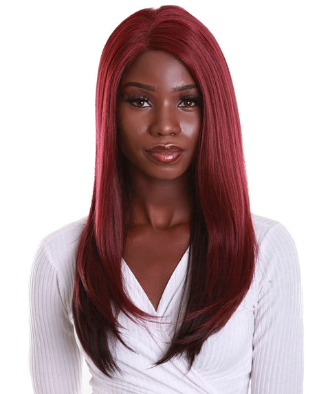 Kiya Medium Red Long Bob Lace Front Wig