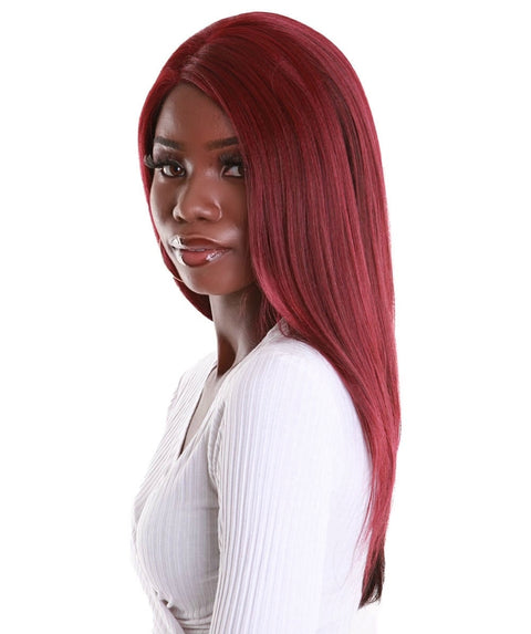 Kiya Medium Red Long Bob Lace Front Wig