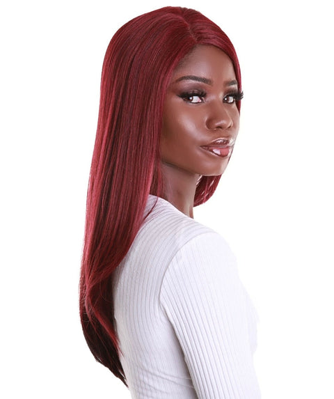 Kiya Medium Red Long Bob Lace Front Wig