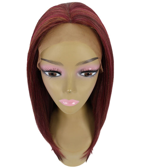 Kiya Medium Red Long Bob Lace Front Wig