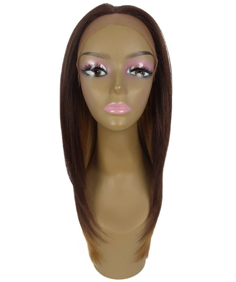 Kiya Medium Brown over Blonde Long Bob Lace Front Wig
