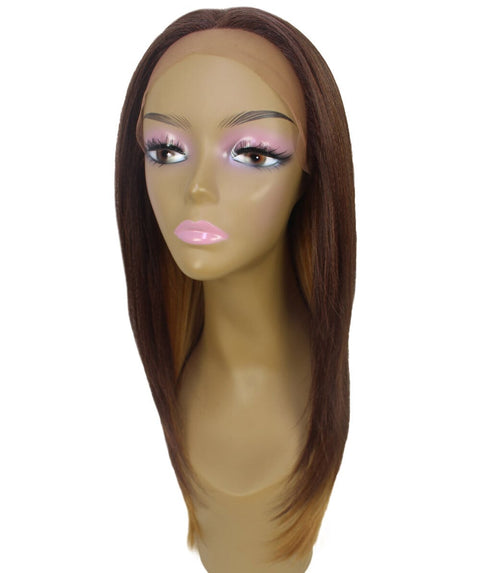 Kiya Medium Brown over Blonde Long Bob Lace Front Wig