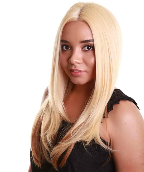 Kiya Golden Dark Blonde Long Bob Lace Front Wig