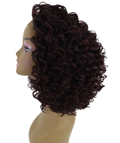 Idla Deep Red and Black Blend Bob Lace Front Wig