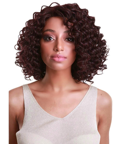 Idla Medium Red and Black Blend Bob Lace Front Wig