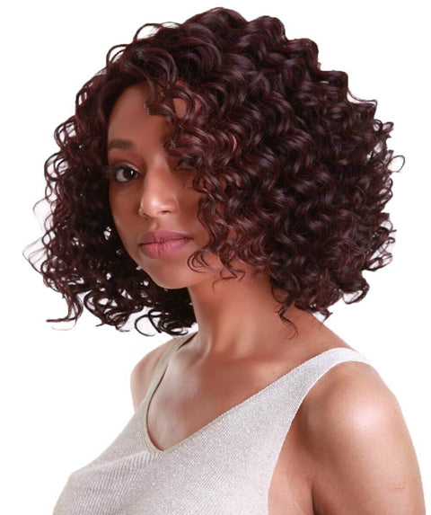 Idla Medium Red and Black Blend Bob Lace Front Wig