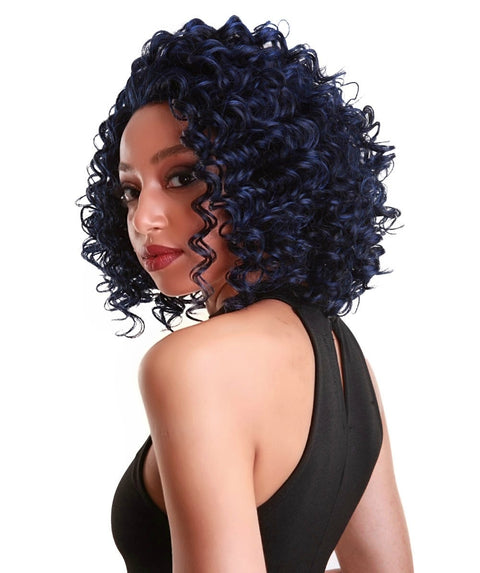 Idla Blue and Black Blend Bob Lace Front Wig