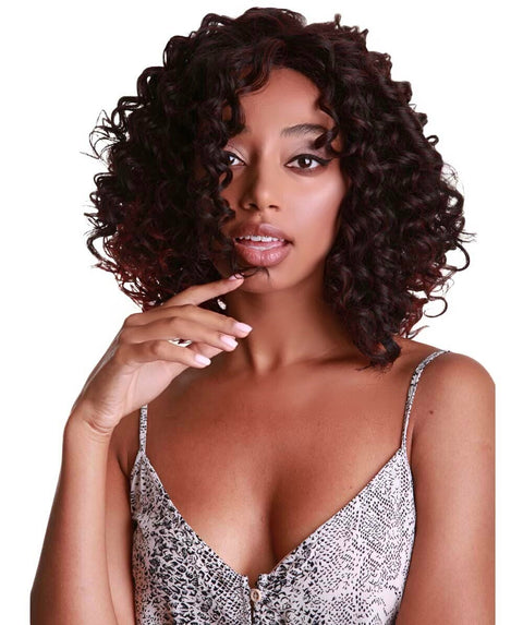 Idla Deep Red Over Medium Red Bob Lace Front Wig