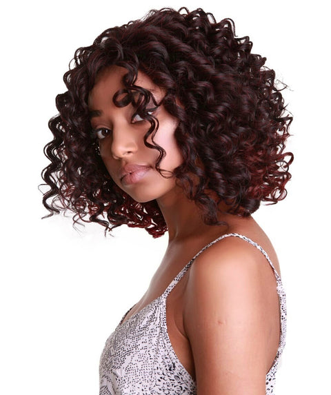Idla Deep Red Over Medium Red Bob Lace Front Wig