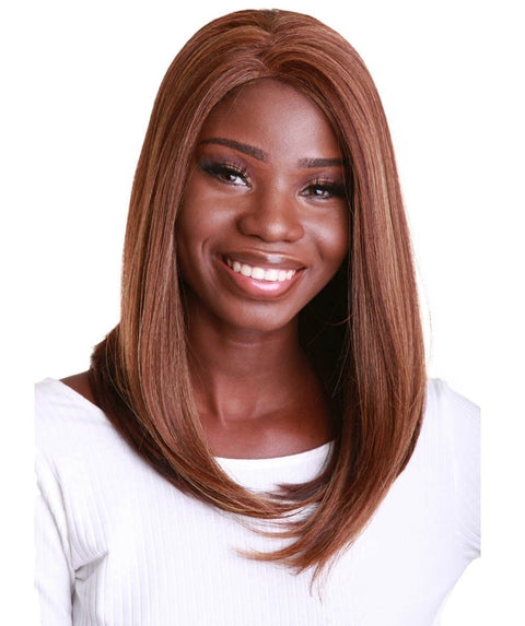 Paloma Copper Aubum Blend Synthetic Lace Wig