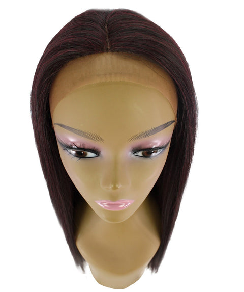 Yoko Deep Red and Black Blend Curly Lace Front Wig