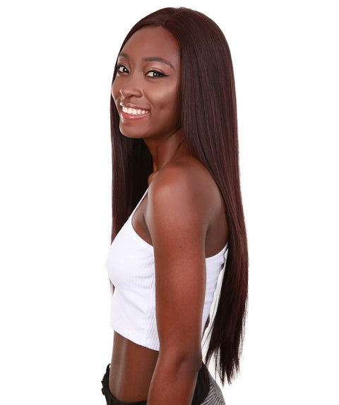 Yoko Medium Red and Black Blend Curly Lace Front Wig