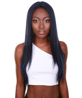 Yoko Blue and Black Blend Curly Lace Front Wig