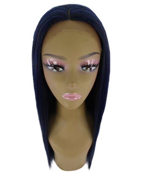 Yoko Blue and Black Blend Curly Lace Front Wig