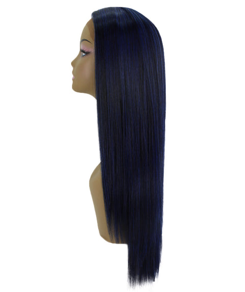 Yoko Blue and Black Blend Curly Lace Front Wig