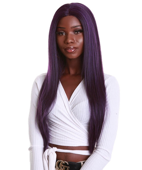 Yoko Violet Blend Curly Lace Front Wig