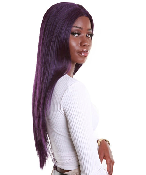 Yoko Violet Blend Curly Lace Front Wig