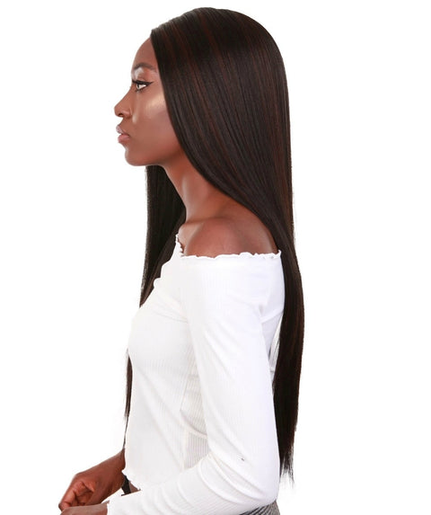 Yoko Black with Aubum Curly Lace Front Wig