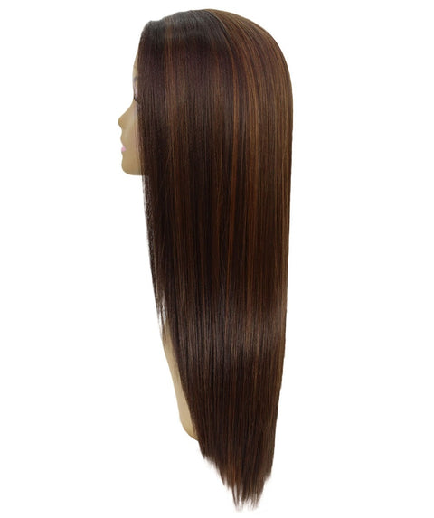 Yoko Brown with Caramel Curly Lace Front Wig