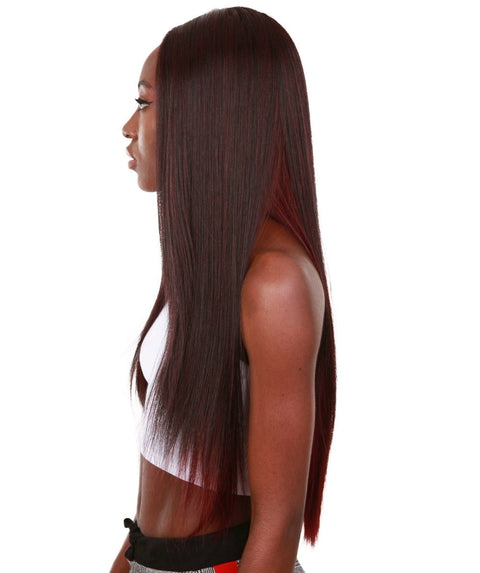 Yoko Deep Red Over Medium Red Curly Lace Front Wig