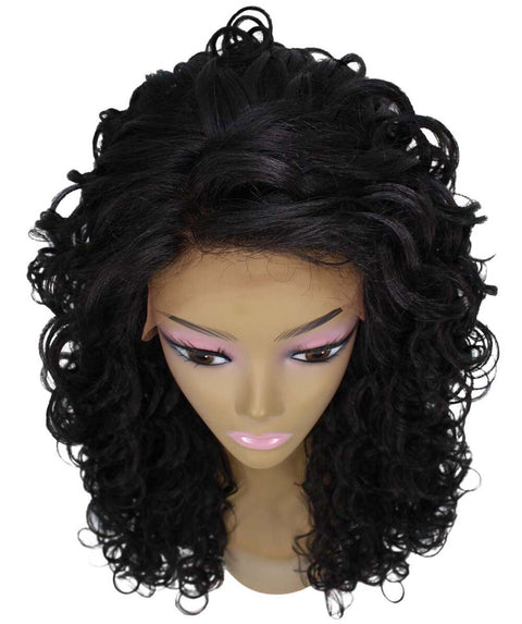 Mariah Natural Black Curly Lace Front Wig