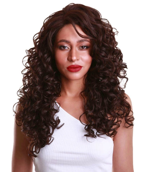 Mariah Medium Brown Curly Lace Front Wig
