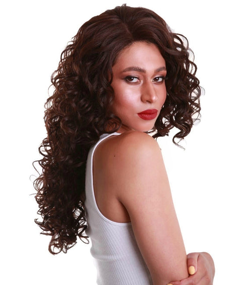 Mariah Medium Brown Curly Lace Front Wig